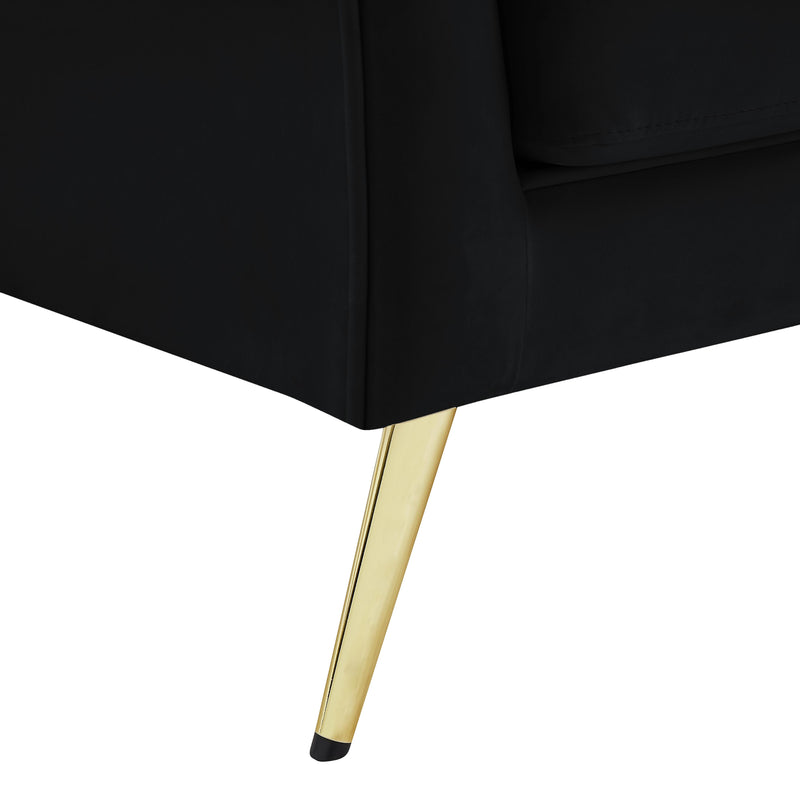 Meridian Lips Black Velvet Loveseat IMAGE 12