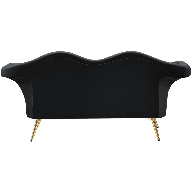 Meridian Lips Black Velvet Loveseat IMAGE 3