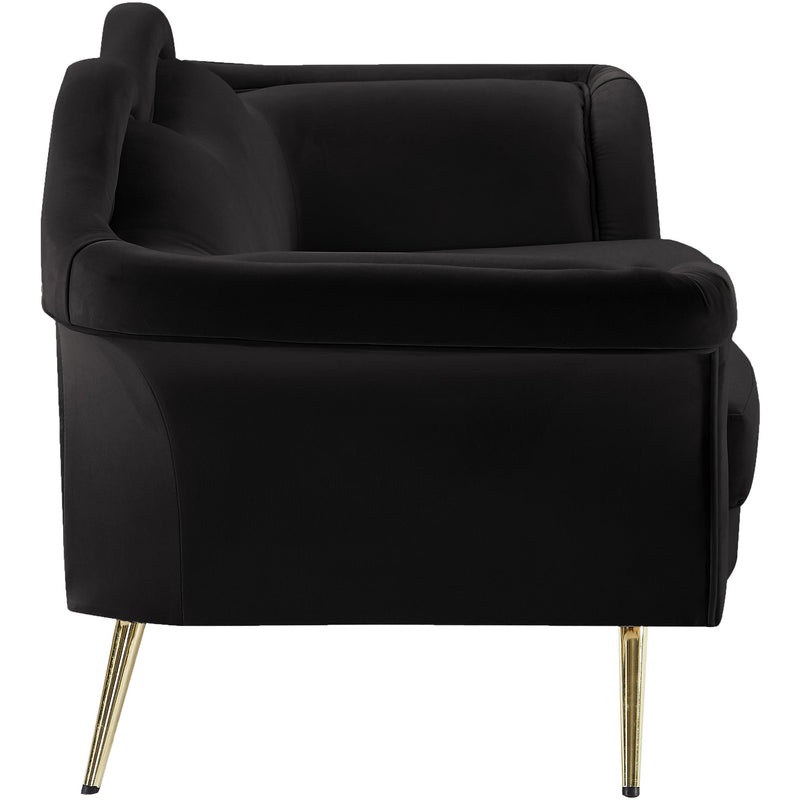 Meridian Lips Black Velvet Loveseat IMAGE 4