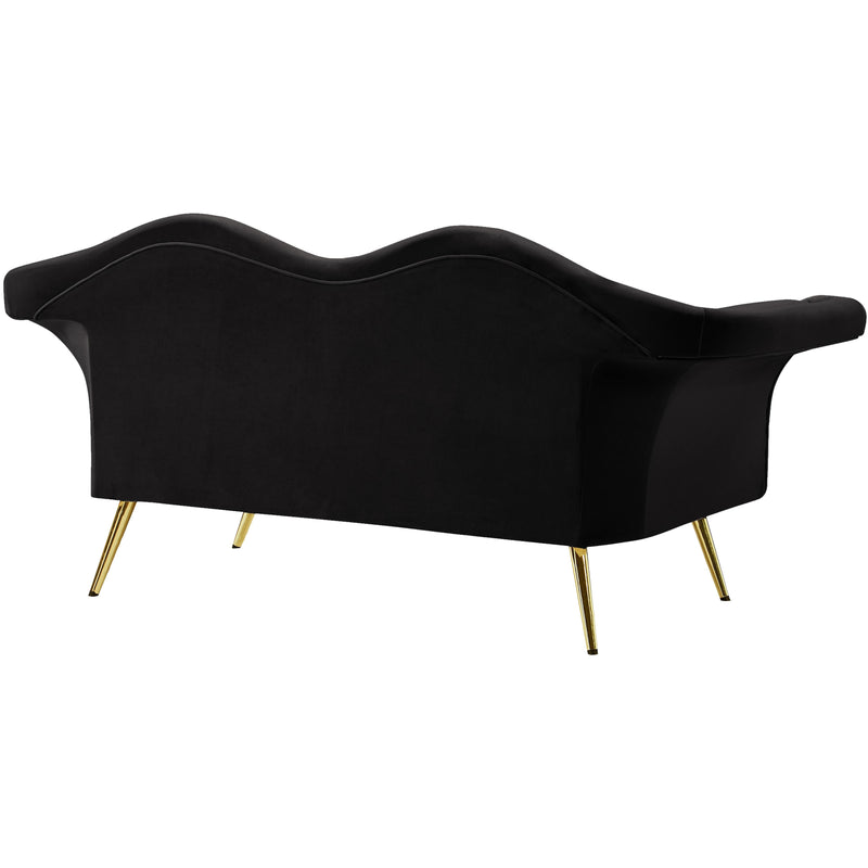 Meridian Lips Black Velvet Loveseat IMAGE 7