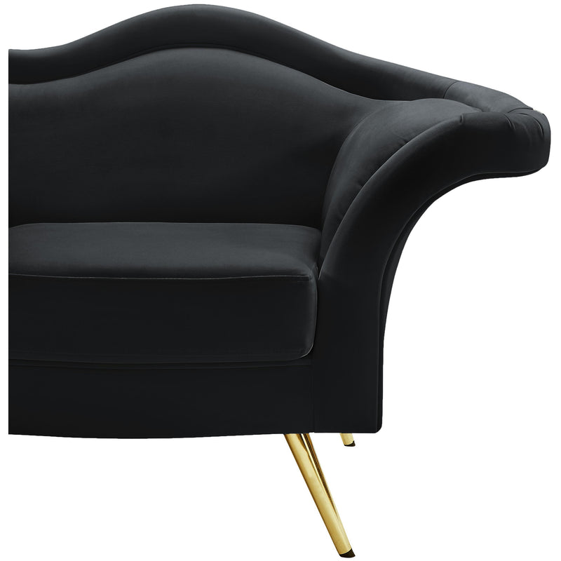 Meridian Lips Black Velvet Loveseat IMAGE 8