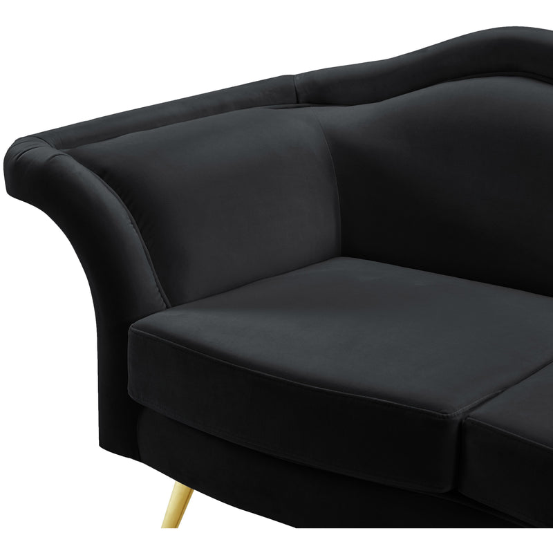 Meridian Lips Black Velvet Loveseat IMAGE 9