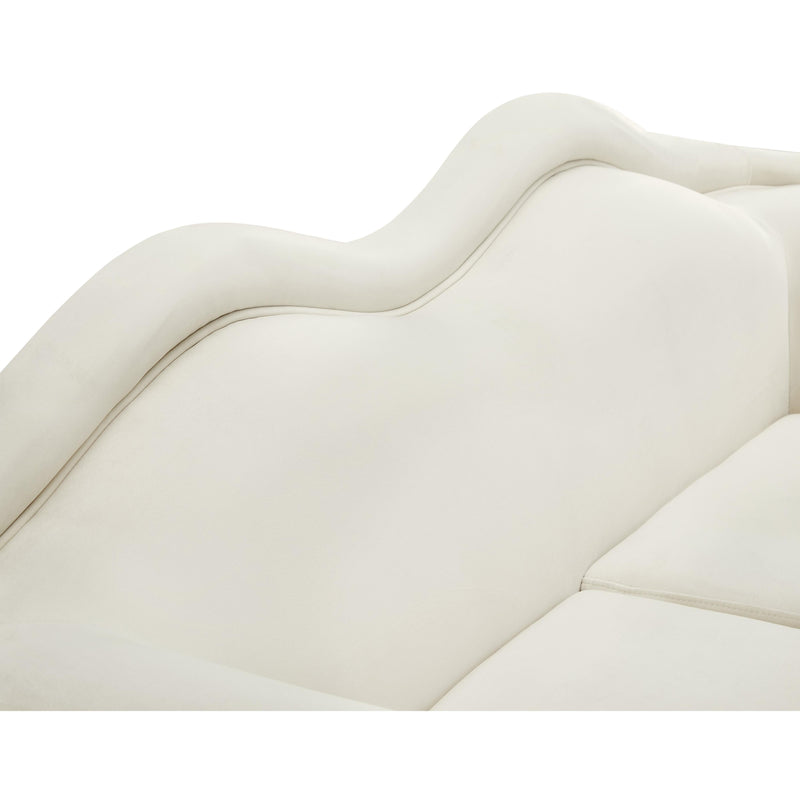 Meridian Lips Cream Velvet Loveseat IMAGE 10