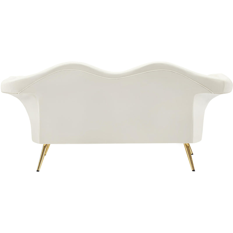 Meridian Lips Cream Velvet Loveseat IMAGE 3