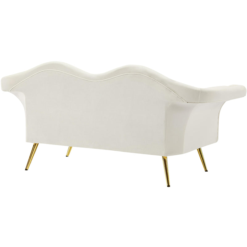 Meridian Lips Cream Velvet Loveseat IMAGE 7