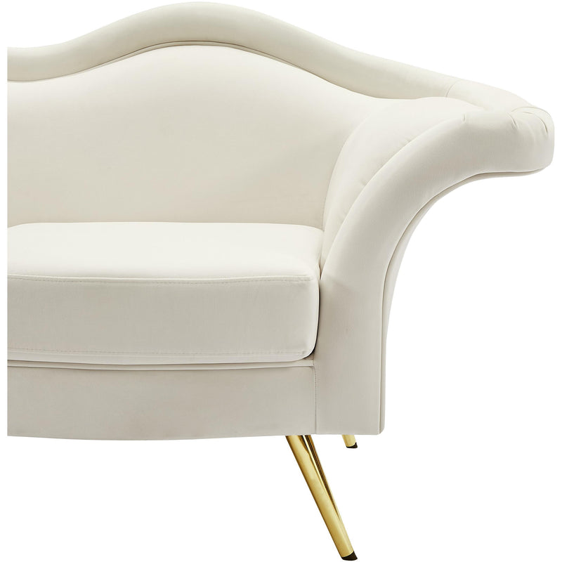 Meridian Lips Cream Velvet Loveseat IMAGE 8