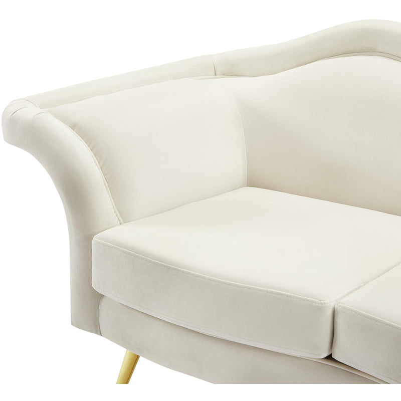 Meridian Lips Cream Velvet Loveseat IMAGE 9