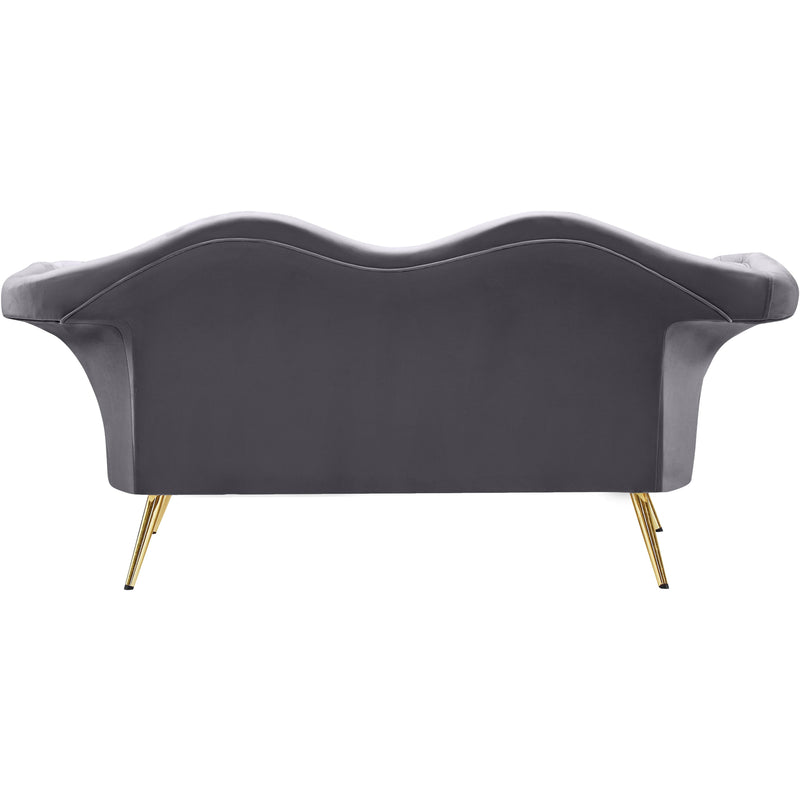 Meridian Lips Grey Velvet Loveseat IMAGE 3