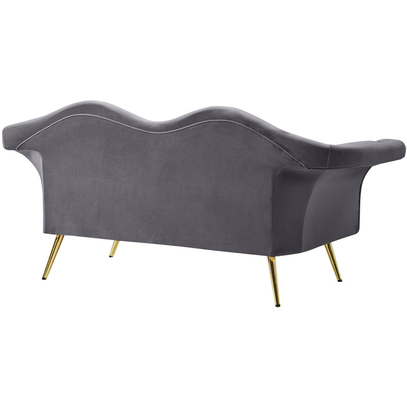 Meridian Lips Grey Velvet Loveseat IMAGE 7