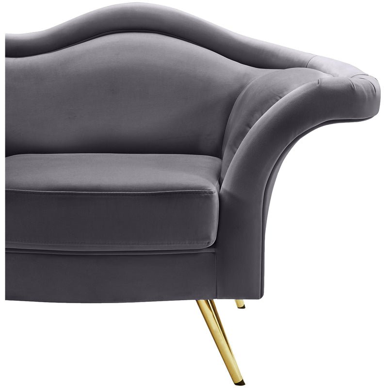 Meridian Lips Grey Velvet Loveseat IMAGE 8