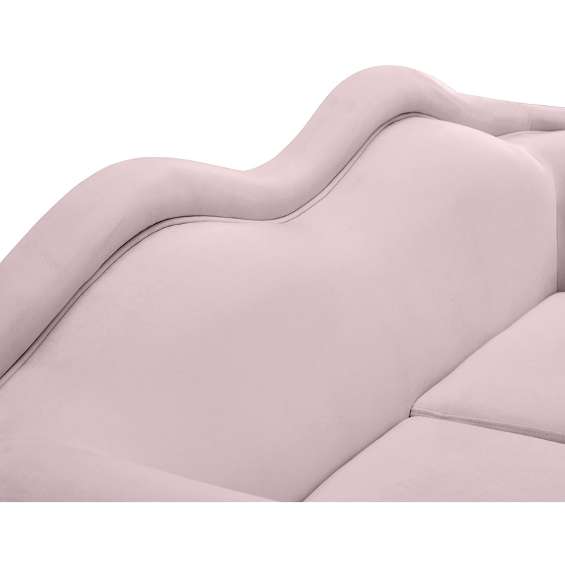 Meridian Lips Pink Velvet Loveseat IMAGE 10