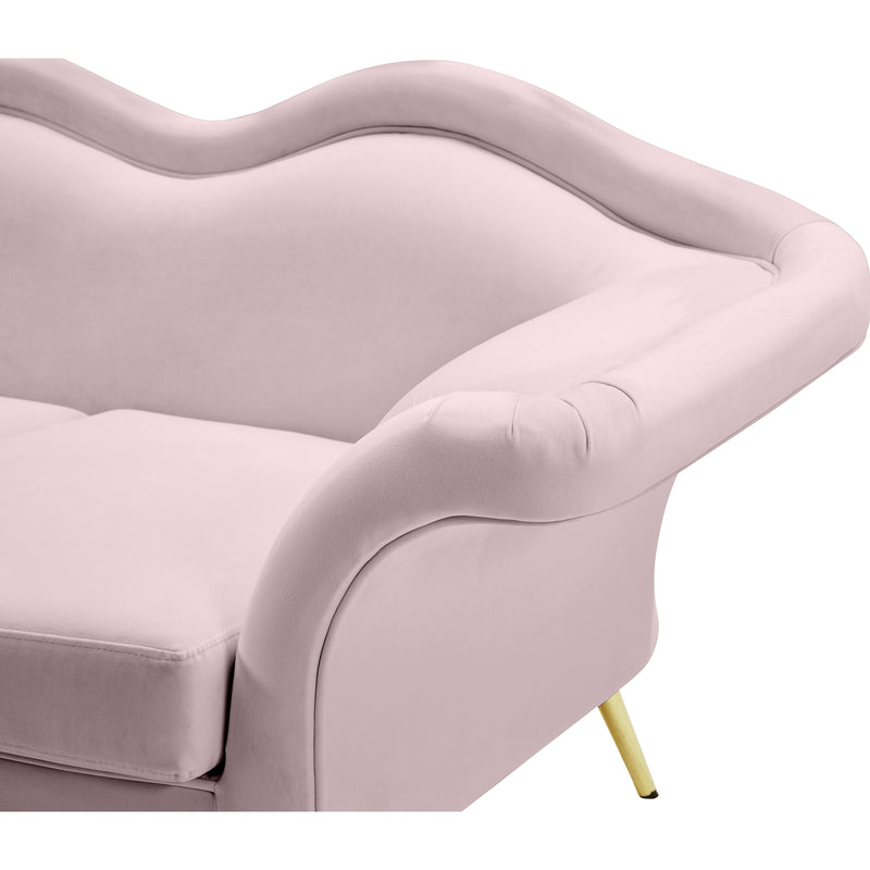 Meridian Lips Pink Velvet Loveseat IMAGE 11