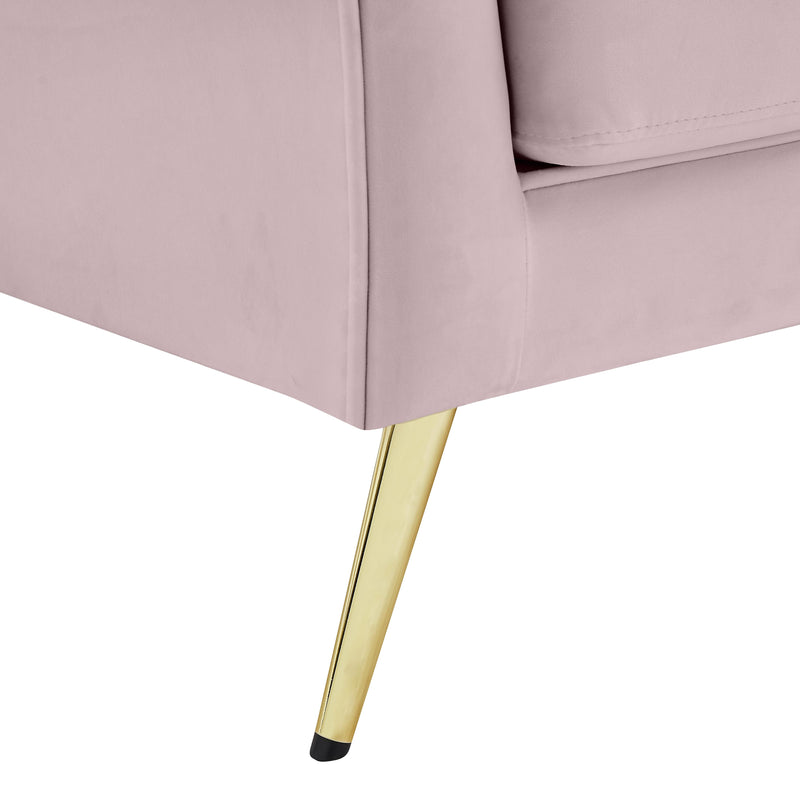 Meridian Lips Pink Velvet Loveseat IMAGE 12