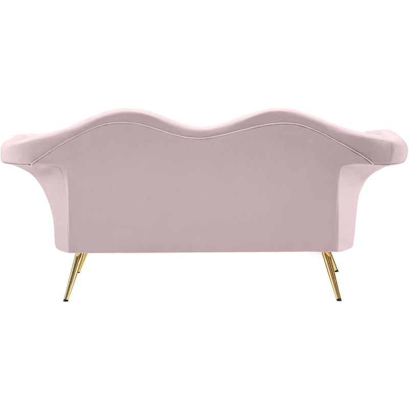 Meridian Lips Pink Velvet Loveseat IMAGE 3