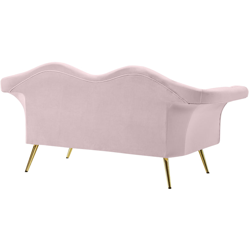 Meridian Lips Pink Velvet Loveseat IMAGE 7