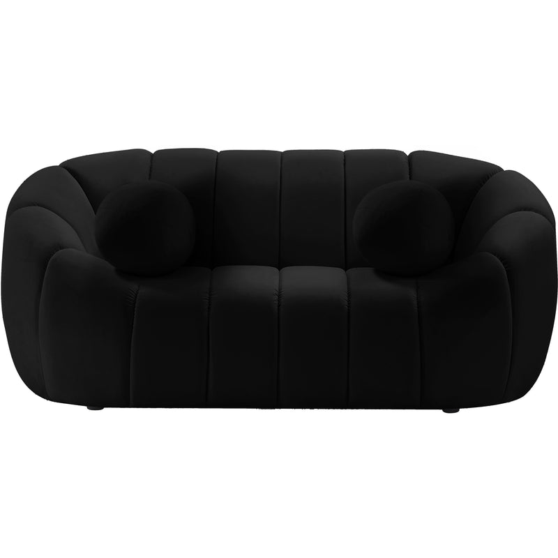 Meridian Elijah Black Velvet Loveseat IMAGE 4