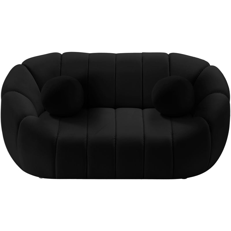 Meridian Elijah Black Velvet Loveseat IMAGE 5