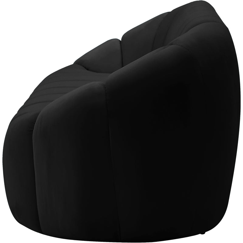 Meridian Elijah Black Velvet Loveseat IMAGE 6