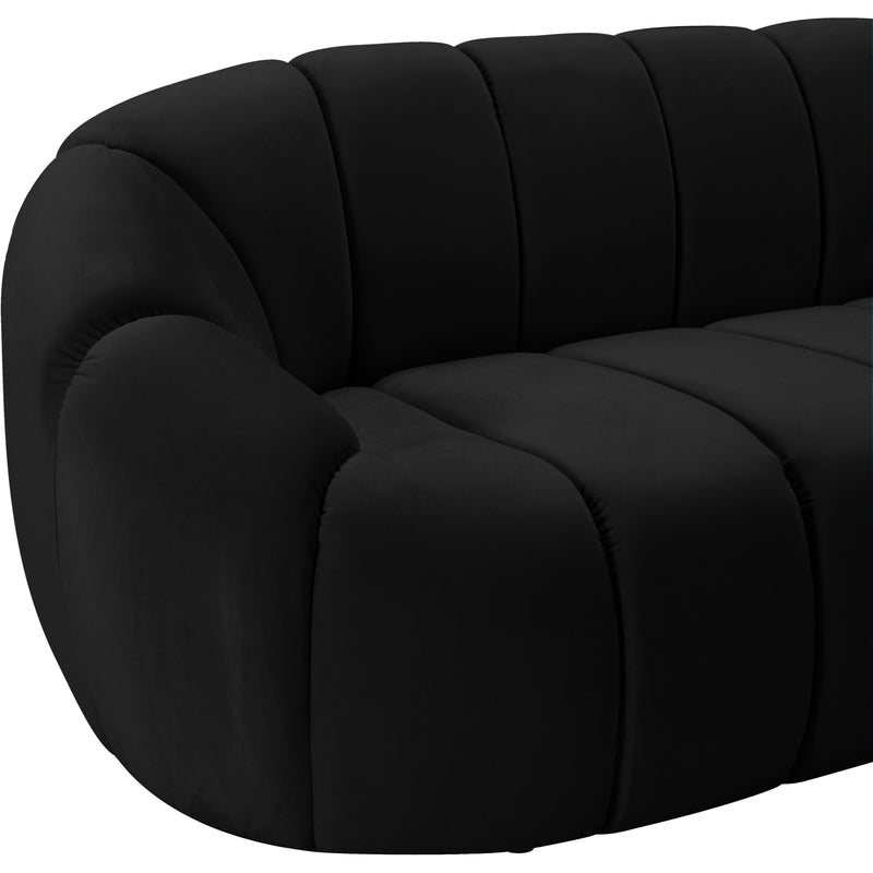 Meridian Elijah Black Velvet Loveseat IMAGE 7