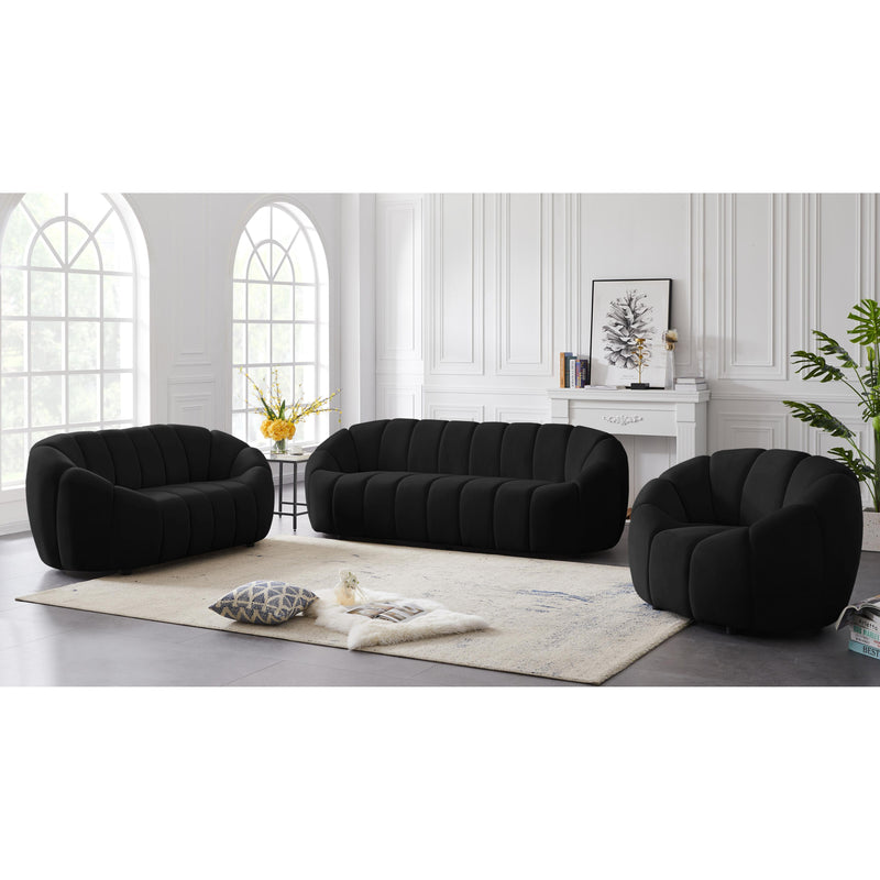 Meridian Elijah Black Velvet Loveseat IMAGE 9