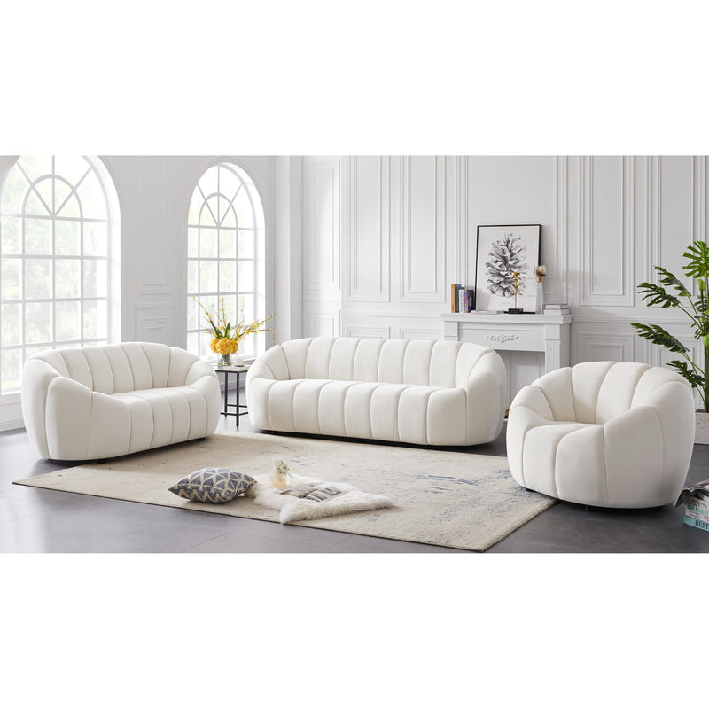 Meridian Elijah Cream Velvet Loveseat IMAGE 9