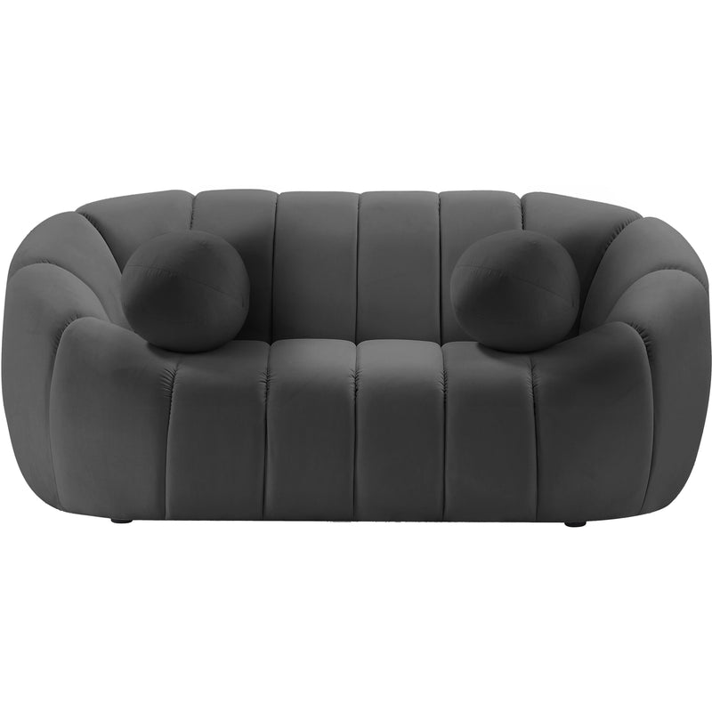 Meridian Elijah Grey Velvet Loveseat IMAGE 4