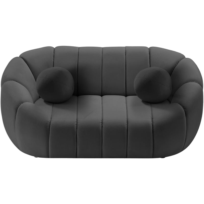 Meridian Elijah Grey Velvet Loveseat IMAGE 5