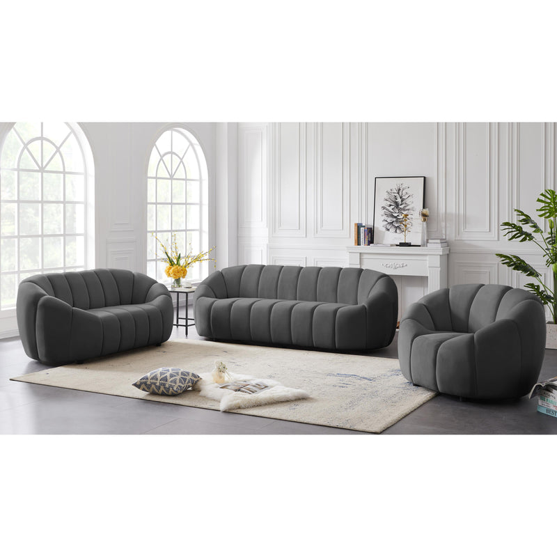 Meridian Elijah Grey Velvet Loveseat IMAGE 9