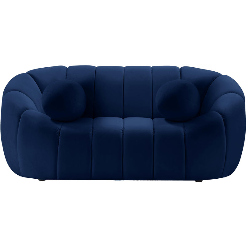 Meridian Elijah Navy Velvet Loveseat IMAGE 4