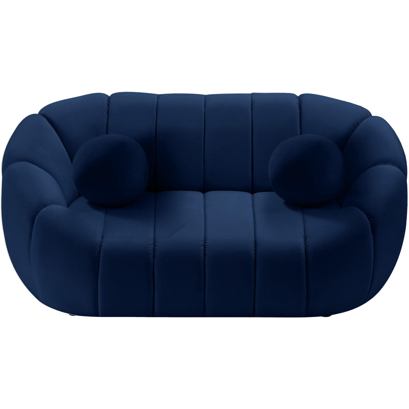 Meridian Elijah Navy Velvet Loveseat IMAGE 5