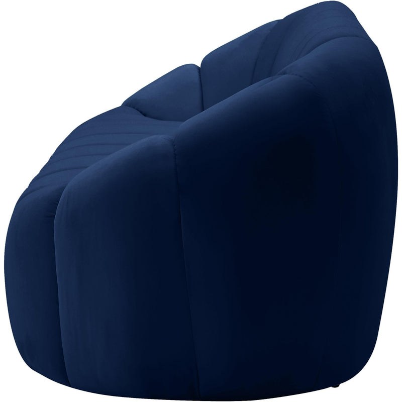 Meridian Elijah Navy Velvet Loveseat IMAGE 6