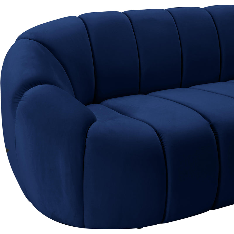 Meridian Elijah Navy Velvet Loveseat IMAGE 7