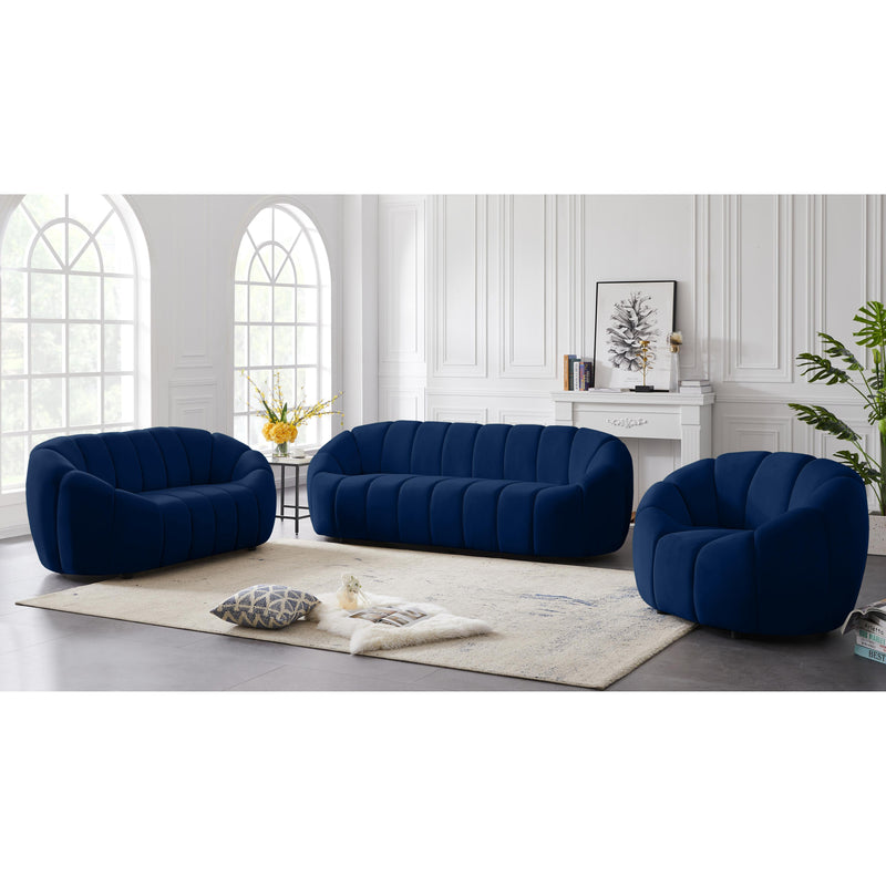 Meridian Elijah Navy Velvet Loveseat IMAGE 9