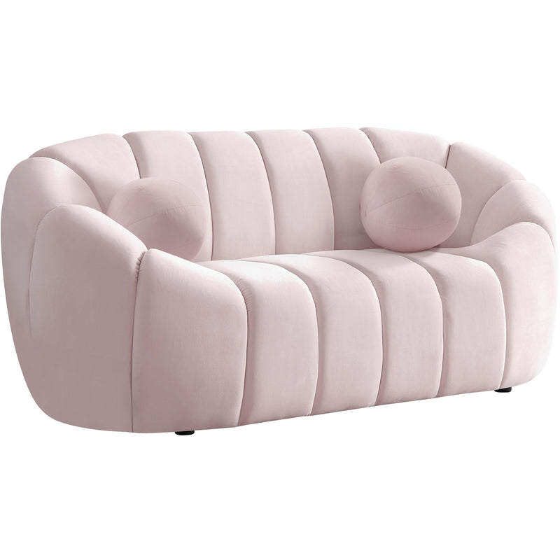 Meridian Elijah Pink Velvet Loveseat IMAGE 1