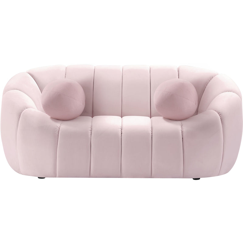 Meridian Elijah Pink Velvet Loveseat IMAGE 4