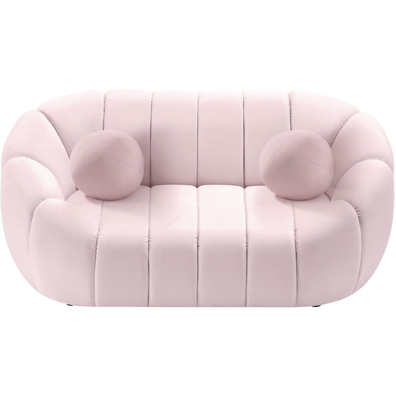 Meridian Elijah Pink Velvet Loveseat IMAGE 5