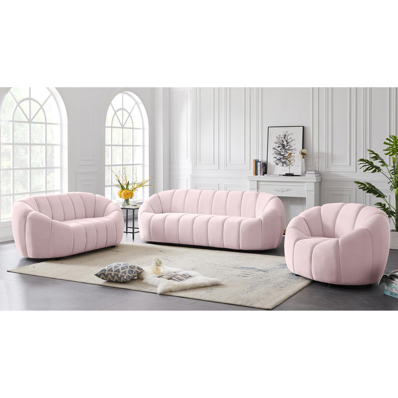 Meridian Elijah Pink Velvet Loveseat IMAGE 9