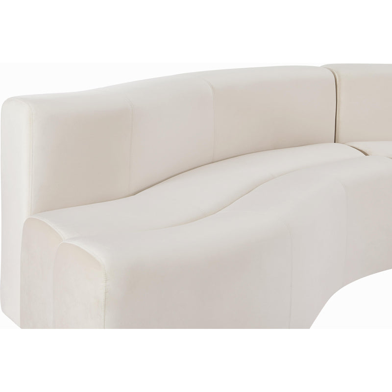 Meridian Curl Cream Velvet 2pc. Sectional IMAGE 10