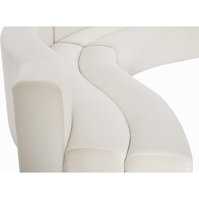 Meridian Curl Cream Velvet 2pc. Sectional IMAGE 11