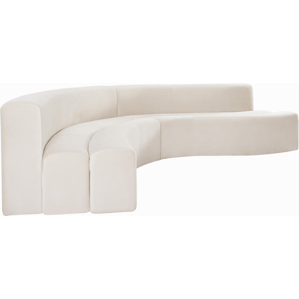 Meridian Curl Cream Velvet 2pc. Sectional IMAGE 1