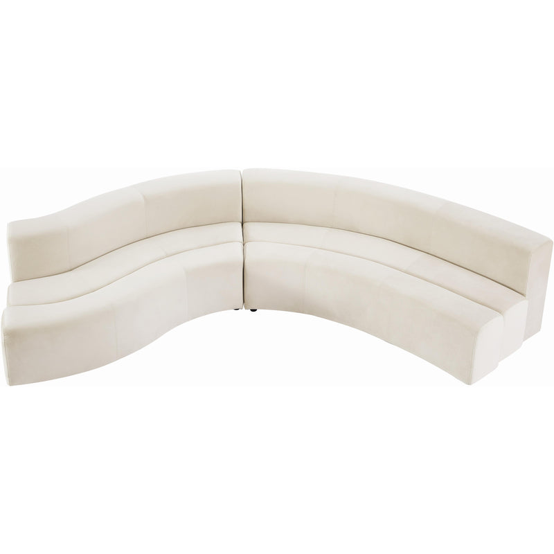 Meridian Curl Cream Velvet 2pc. Sectional IMAGE 3