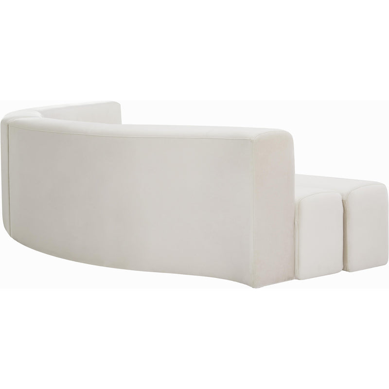 Meridian Curl Cream Velvet 2pc. Sectional IMAGE 6