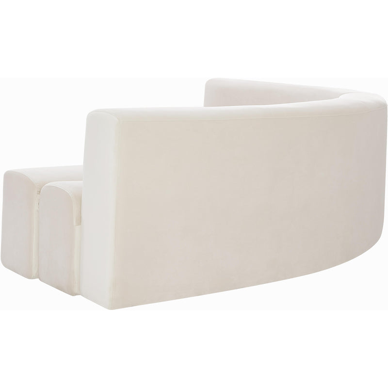 Meridian Curl Cream Velvet 2pc. Sectional IMAGE 7