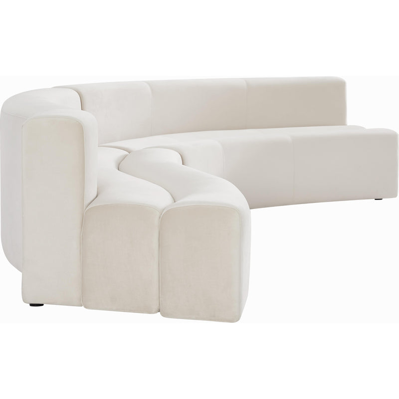 Meridian Curl Cream Velvet 2pc. Sectional IMAGE 8