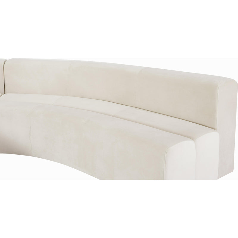 Meridian Curl Cream Velvet 2pc. Sectional IMAGE 9