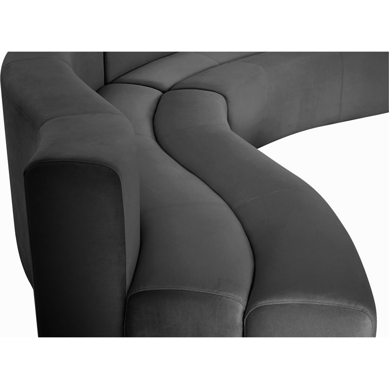 Meridian Curl Grey Velvet 2pc. Sectional IMAGE 11