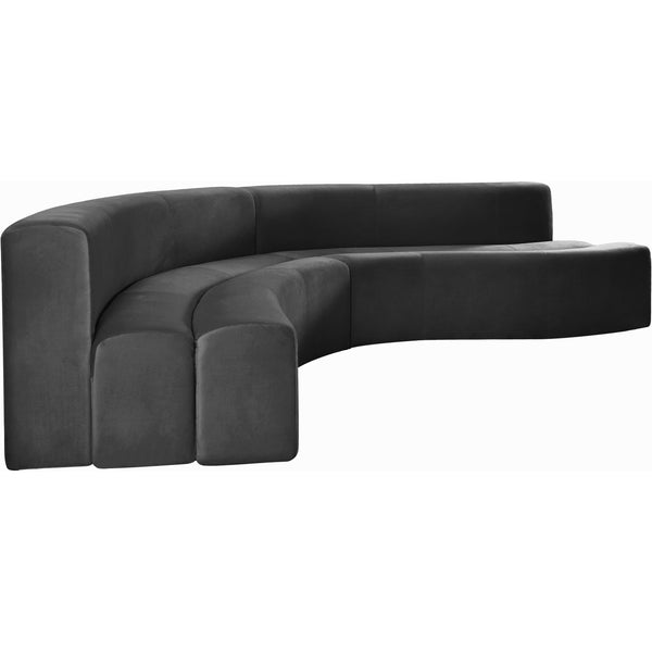 Meridian Curl Grey Velvet 2pc. Sectional IMAGE 1