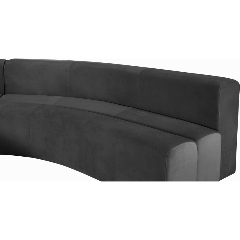 Meridian Curl Grey Velvet 2pc. Sectional IMAGE 9