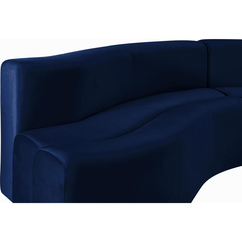 Meridian Curl Navy Velvet 2pc. Sectional IMAGE 10