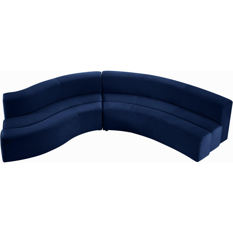 Meridian Curl Navy Velvet 2pc. Sectional IMAGE 3